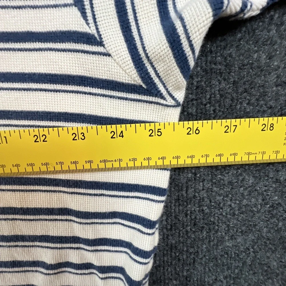 VTG Polo By‎ Ralph Lauren Men's XL White & Blue Striped Short Sleeve Shirt ECU